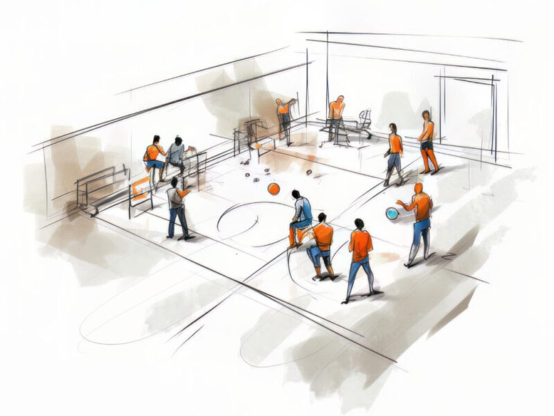 illustration-people-playing-table-tennis-basketball-modern-gym