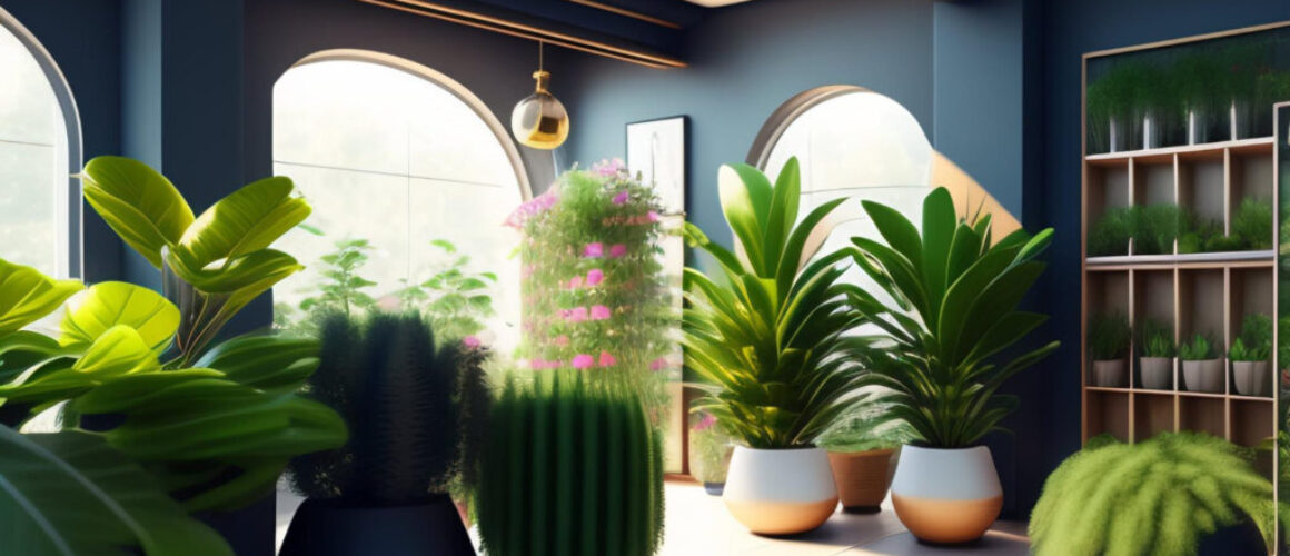 room-with-plants-lamp-wall