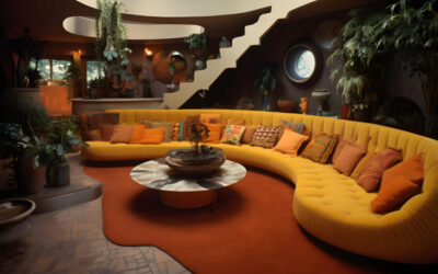 sunken-living-room-with-retro-decor-cozy-conversation-pit