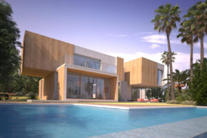 3d-rendering-modern-villa-with-pool-exotic-garden