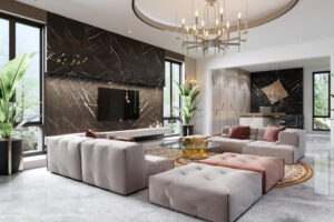 luxurious-design-living-room-with-multicolored-sofa-tv-unit-black-marble